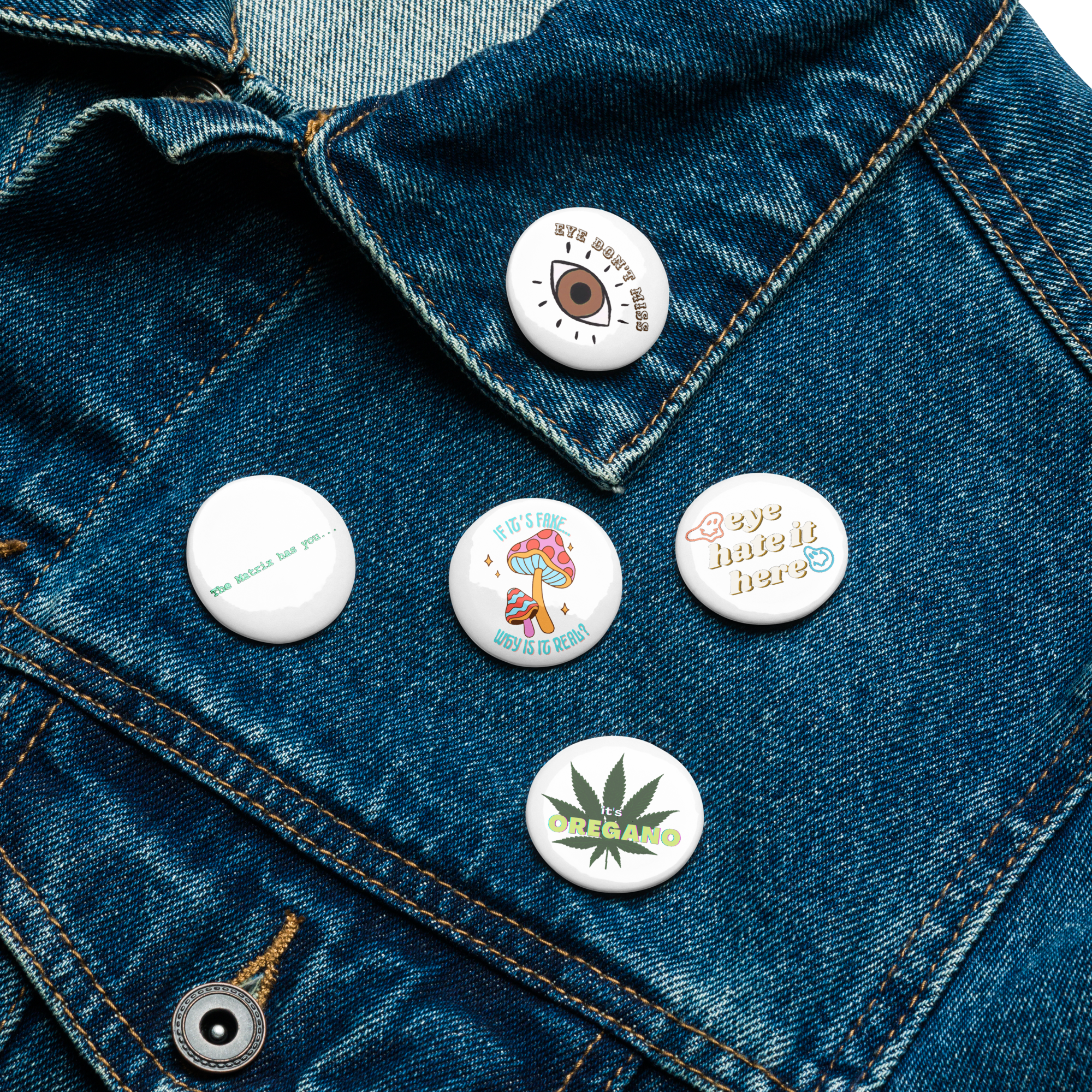 Set of pin buttons (5)